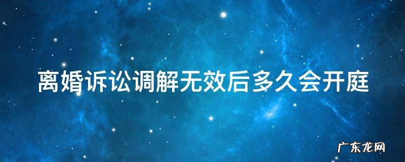 离婚调解无效多久立案 离婚诉讼调解无效后多久会开庭