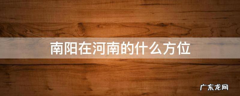 南阳在河南的什么方位 南阳在河南的地理位置