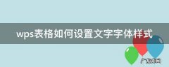 wps表格如何设置文字字体样式 wps表格字体格式怎么设置