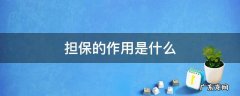担保人的作用是什么 担保的作用是什么