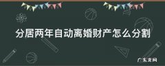 分居两年自动离婚财产怎么分割