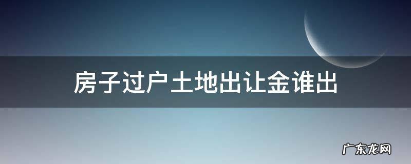 二手房过户土地出让金谁出 房子过户土地出让金谁出