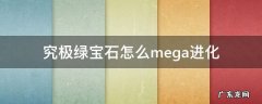 究极绿宝石怎么mega进化 宝可梦究极绿宝石怎么mega进化