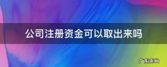 公司注册资金能取出吗 公司注册资金可以取出来吗