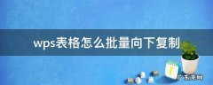 wps表格怎么批量向下复制一样的格式 wps表格怎么批量向下复制