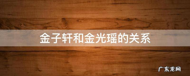 金子轩和金光瑶的关系怎样 金子轩和金光瑶的关系