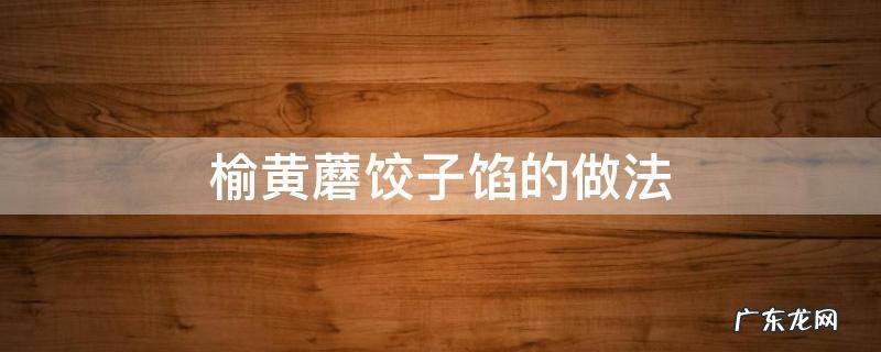 榆黄蘑包饺子怎么做好吃 榆黄蘑饺子馅的做法