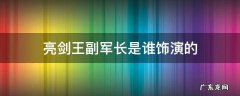 亮剑王副师长是谁 亮剑王副军长是谁饰演的