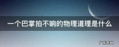 一个巴掌拍不响的物理道理是什么