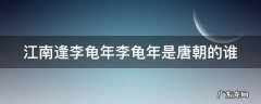 江南逢李龟年李龟年是唐朝的谁 江南逢李龟年 李龟年是谁