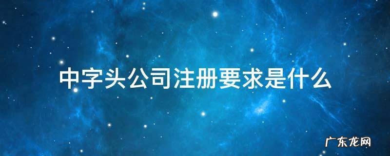 中字头公司注册条件 中字头公司注册要求是什么
