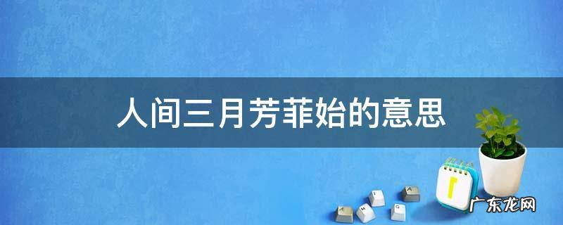人间三月芳菲始什么意思 人间三月芳菲始的意思