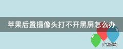 苹果后置摄像头打不开黑屏怎么办 苹果后置摄像头打不开黑屏怎么办7p