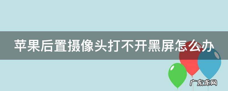 苹果后置摄像头打不开黑屏怎么办 苹果后置摄像头打不开黑屏怎么办7p