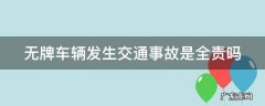 无牌车辆发生交通事故是全责吗