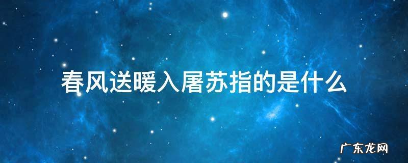 春风送暖入屠苏指的是什么节日 春风送暖入屠苏指的是什么