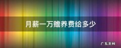 月入一万给父母多少赡养费合适 月薪一万赡养费给多少