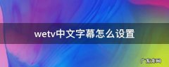 wetv怎样设置中文 wetv中文字幕怎么设置