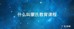 什么叫蒙氏教育课程 蒙氏教育学什么