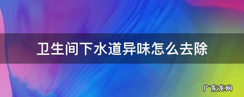 卫生间下水道异味怎么去除 卫生间下水有异味怎么处理