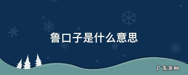 什么叫鲁口子 鲁口子是什么意思