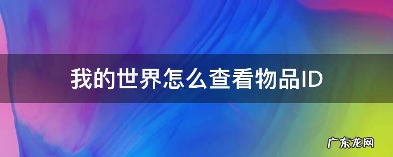 我的世界物品显示 我的世界怎么查看物品ID