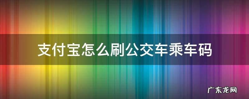 支付宝怎么刷公交车乘车码 支付宝怎么刷公交车乘车码2021年