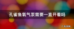 孔雀鱼需要每天都开的氧泵吗 孔雀鱼氧气泵需要一直开着吗