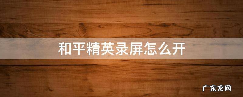 和平精英录屏怎么开 和平精英录屏怎么开启相册权限