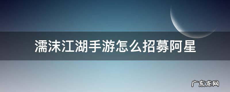 濡沫江湖阿星获得攻略 濡沫江湖手游怎么招募阿星