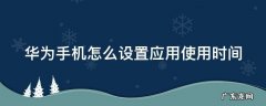 华为手机怎么设置应用使用时间 华为手机怎么设置应用使用时间密码