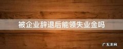 被企业辞退可以领失业金吗 被企业辞退后能领失业金吗