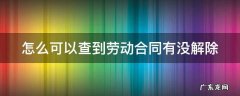 怎么可以查到劳动合同有没解除 怎样查自己的劳动合同有没有解除