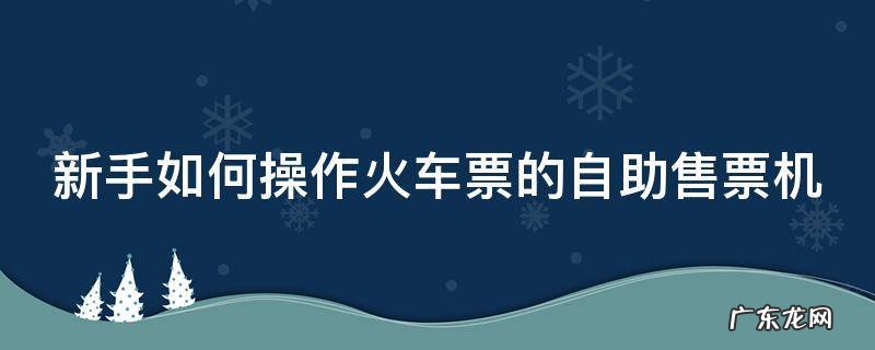新手如何操作火车票的自助售票机
