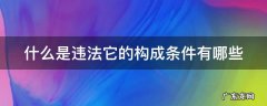什么是违法它的构成条件有哪些 什么是违法,违法有哪些构成要素