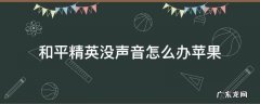 和平精英没声音怎么办苹果 和平精英没声音怎么办苹果 开麦也好的