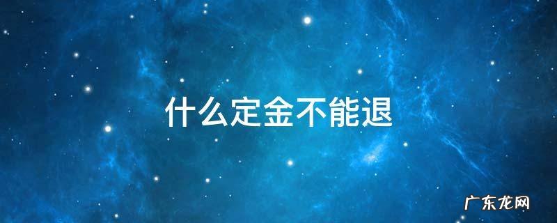 定金不能退吗? 什么定金不能退