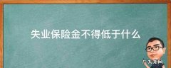 失业保险金不得低于什么? 失业保险金不得低于什么