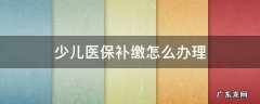 少儿医保如何补办 少儿医保补缴怎么办理
