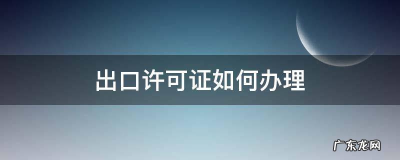 出口许可证怎么办理 出口许可证如何办理