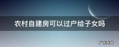 农村自建房可以过户给子女吗 农村自建房可以过户给子女吗?