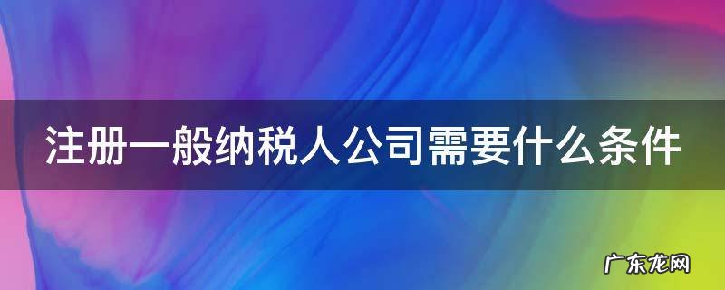 注册一般纳税人公司需要什么条件 注册一般纳税人的公司需要什么条件