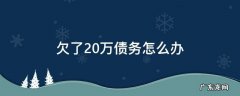 欠了20万债务怎么办 欠了20万债务怎么办好累啊