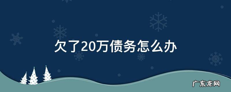 欠了20万债务怎么办 欠了20万债务怎么办好累啊