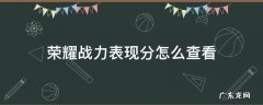 荣耀战力详细分数怎么看 荣耀战力表现分怎么查看