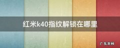 红米k40有指纹锁吗 红米k40指纹解锁在哪里
