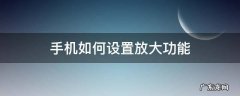 手机如何设置放大功能 如何让手机放大