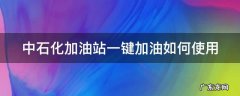 中石化加油站一键加油如何使用 中石化加油站一键加油如何使用油卡