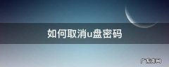如何取消u盘密码 如何取消u盘密码win10