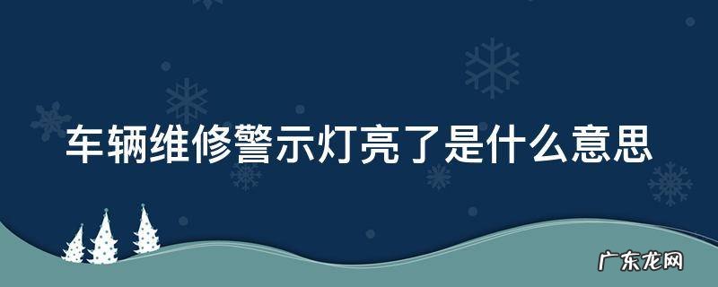 车辆维修警示灯亮了是什么意思 车子维修警示灯亮了什么意思